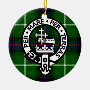 Ornamento De Cerâmica Tartan e crista escoceses de Donald do clã