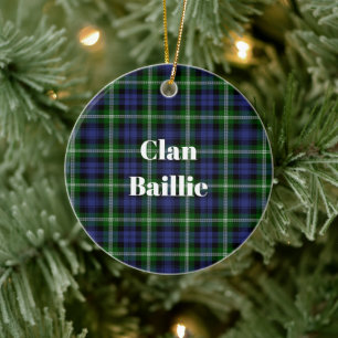Ornamento De Cerâmica Tartan Moderno do Clã Baillie