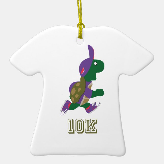 Ornamento De Cerâmica Tartaruga 10K - Roxo (Frente)