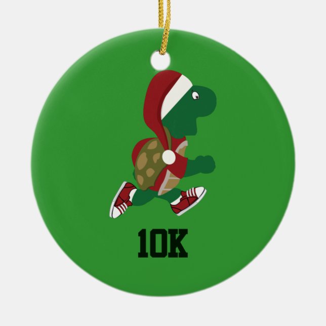 Ornamento De Cerâmica Tartaruga Corrente de Natal 10K (Frente)