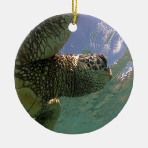 Ornamento De Cerâmica Tartaruga de mar verde de Havaí