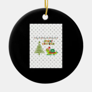 Ornamento De Cerâmica tartaruga de natal A-Line Vestida