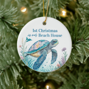 Ornamento De Cerâmica Tartaruga-do-mar, 1rua, Casa de Natal
