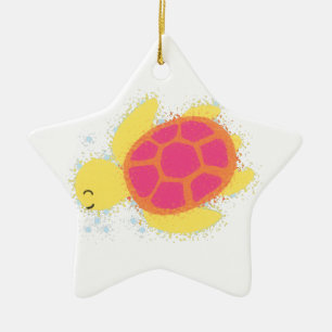 Ornamento De Cerâmica Tartaruga do Mar Cento