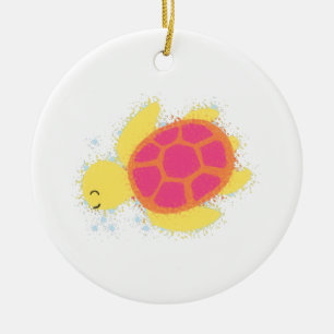 Ornamento De Cerâmica Tartaruga do Mar Cento