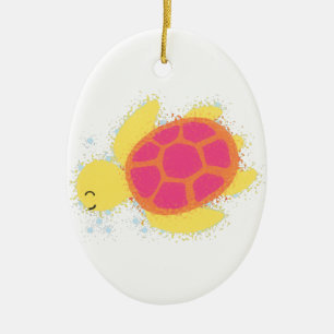 Ornamento De Cerâmica Tartaruga do Mar Cento