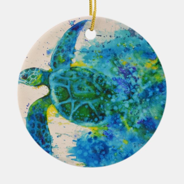 Ornamento De Cerâmica tartaruga marinha (Frente)