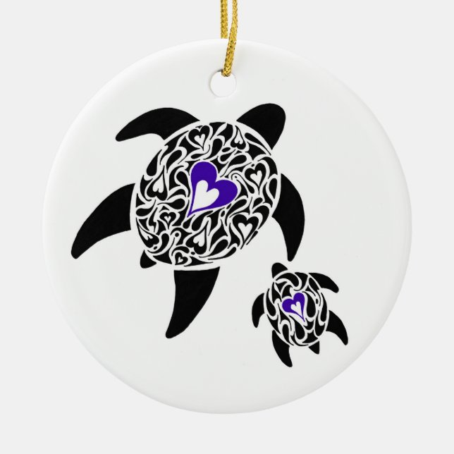 ORNAMENTO DE CERÂMICA TARTARUGAS (Frente)