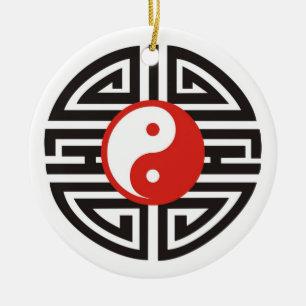Ornamento De Cerâmica Tattoo Yin & Yang