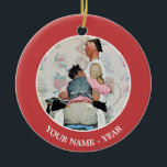 Ornamento De Cerâmica Tatuador<br><div class="desc">Artista: Norman Rockwell | nome das alterações tatuísticas no braço do marinheiro</div>