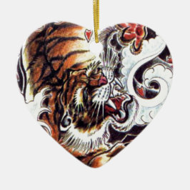 Ornamento De Cerâmica Tatuagem de Tigre Japonês