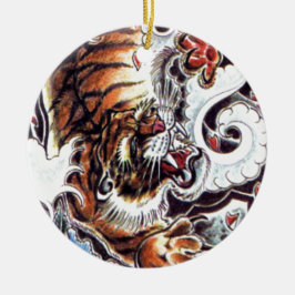 Ornamento De Cerâmica Tatuagem de Tigre Japonês