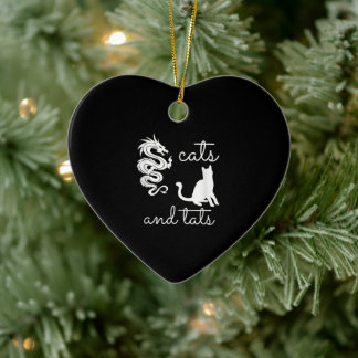 Ornamento De Cerâmica Tatuagem Lover Oferece Gatos E Tats Dragon Kitten
