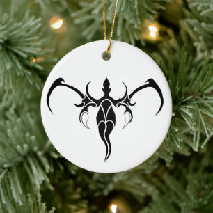 Ornamento De Cerâmica Tatuagem Tribal do Elefante - Preto e branco