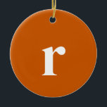 Ornamento De Cerâmica Tawny - Letra Inicial | Tendência minimalista<br><div class="desc">Tawny - Letra Inicial | Na moda Trendy Monogramas Cerâmica Ornament | Moderno | Elegante | Minimalista | Personalizado | Divertimento | LEGAL</div>