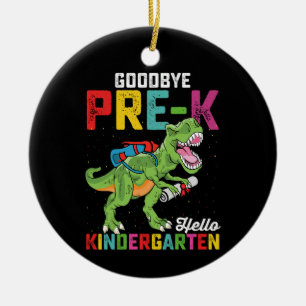 Ornamento De Cerâmica Tchau Pré K Olá Jardim de Infância T Rex Escola