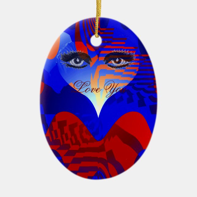 Ornamento De Cerâmica Te Amo. (Frente)