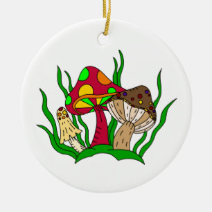 Ornamento De Cerâmica Te Amo Tão Muitíssimo   Mushroom Pun Christmas