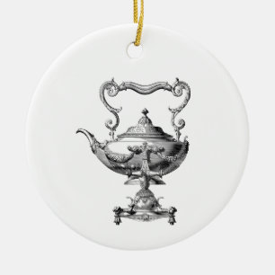 Ornamento De Cerâmica Tea Kettle Antiquado