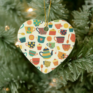 Ornamento De Cerâmica Tea-Time Ornament