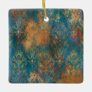 Ornamento De Cerâmica Teal Cooper Patina