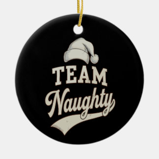Ornamento De Cerâmica Team Naughty Santa Christmas Xmas Matching Family