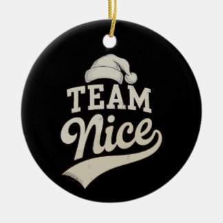 Ornamento De Cerâmica Team Nice Santa Hat Christmas Xmas Matching Family
