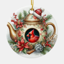 Teapot Birdhouse Cardinal 6
