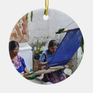 Ornamento De Cerâmica Tecelagem no drybrush de Antígua