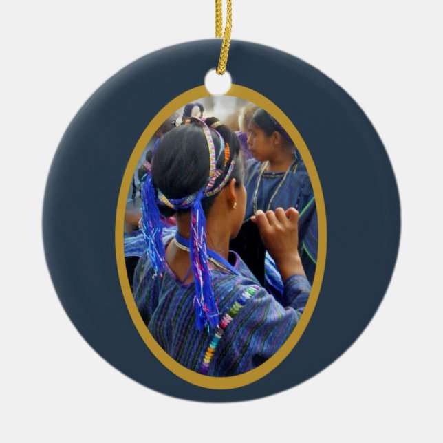 Ornamento De Cerâmica Tecelões novos de Atitlan (Frente)