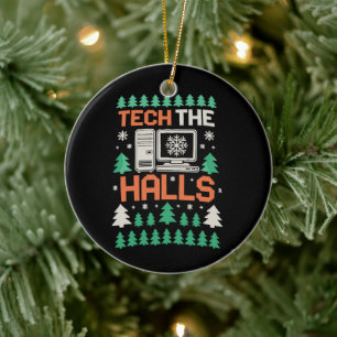 Ornamento De Cerâmica Tech Nas Festas Feia Festa de Natal Computador Fes