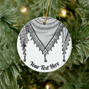 Ornamento De Cerâmica Tecido Tradicional do Keffiyeh Scarf Palestino