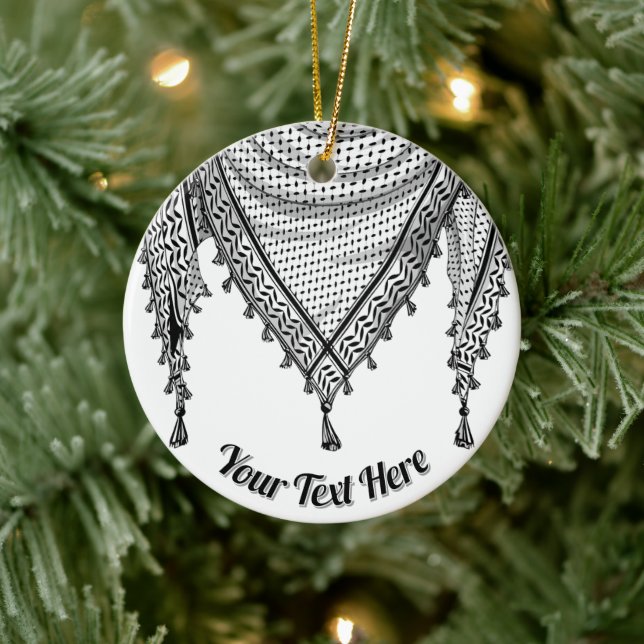 Ornamento De Cerâmica Tecido Tradicional do Keffiyeh Scarf Palestino (Árvore)