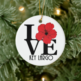 Ornamento De Cerâmica Tecla LOVE Largo Red Hibiscus