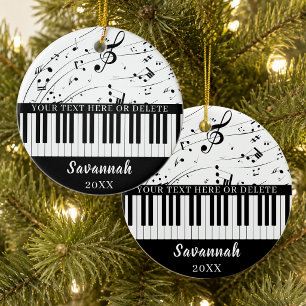 Ornamento De Cerâmica Teclado de Piano Personalizado Notas Musicais