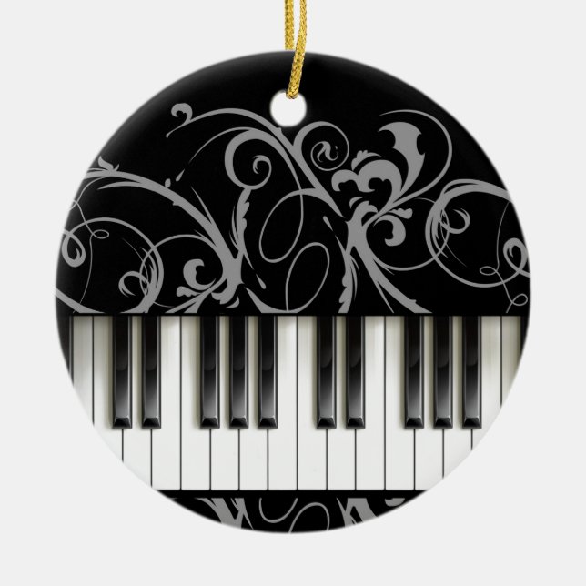 Ornamento De Cerâmica Teclado Piano (Frente)