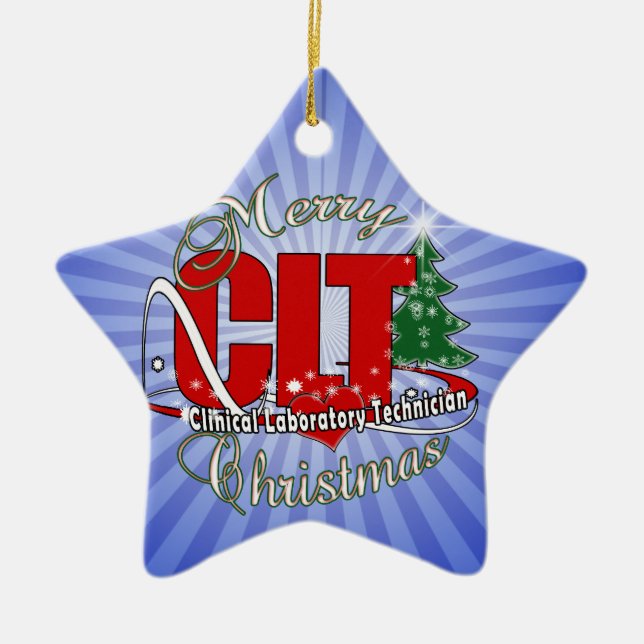 Ornamento De Cerâmica Técnico de Laboratório Clínico CLT-NATAL (Frente)