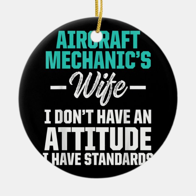 Ornamento De Cerâmica Técnico de Manutenção de Esposa Mecânica de Aerona (Frente)