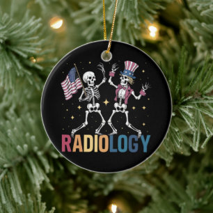 Ornamento De Cerâmica Técnico de Radiologia de Esqueleto Dançante Patrió