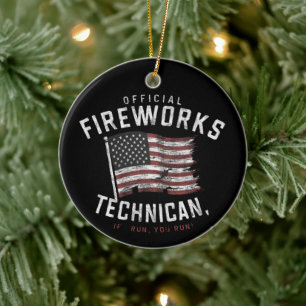 Ornamento De Cerâmica Técnico Oficial de Fogos de Artifício Se Eu Corro,