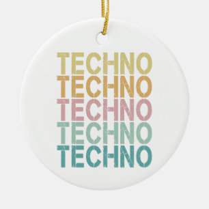 Ornamento De Cerâmica Tecno House - Letra Retroativa Eletro Vintage Rave