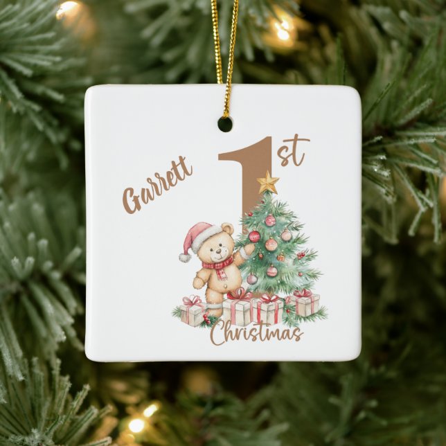 Ornamento De Cerâmica Teddy Bear 1rua Natal (Árvore)