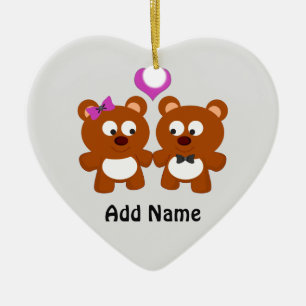 Ornamento De Cerâmica Teddy Bear Love