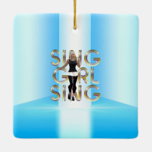 Ornamento De Cerâmica TEE Sing Girl Sing