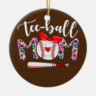 Ornamento De Cerâmica Teeball Mãe Bola de Dia de as mães Mãe Trendên