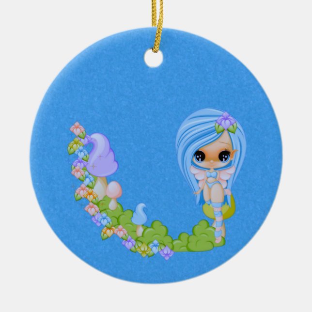 Ornamento De Cerâmica Teensy Fae Cute Faery (Frente)
