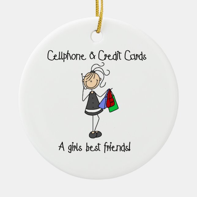 Ornamento De Cerâmica Telefone celular e Cartões de Crédito (Frente)