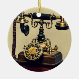 Ornamento De Cerâmica Telefone Rotativo de Latas Vintage Antigo