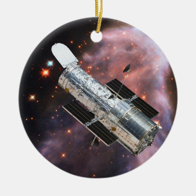 Ornamento De Cerâmica Telescópio espacial Hubble (Frente)