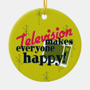 Ornamento De Cerâmica Televisão Torna Todo Mundo Feliz!